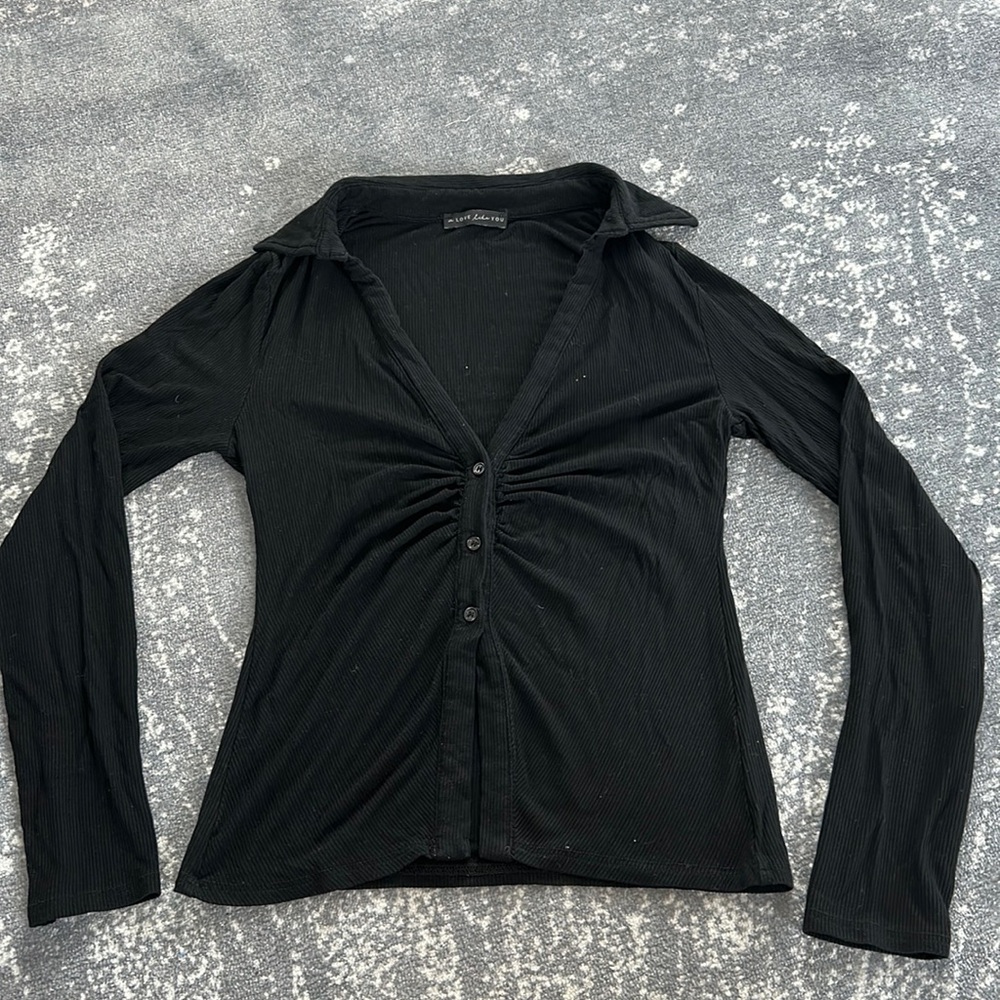 COPY - A Love Like You Ribbed Low Cut Button Down Blouse